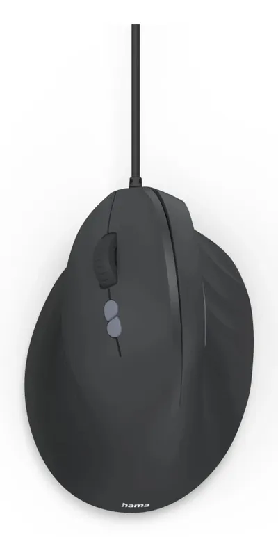 Vertikale, ergonomische Linkshänder-Maus ECM-500L, mit Kabel, optisch, Schwarz