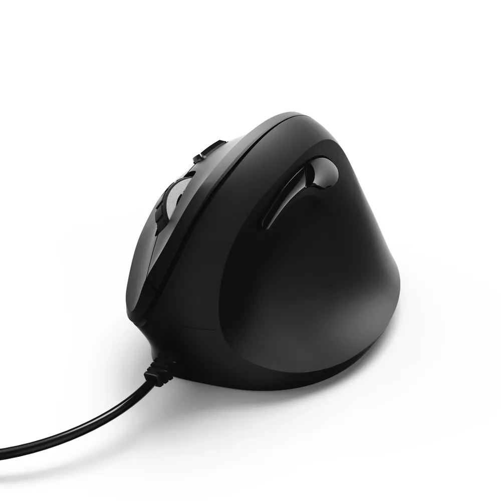 Vertikale, ergonomische Maus "EMC-500", kabelgebunden, 6 Tasten, Schwarz