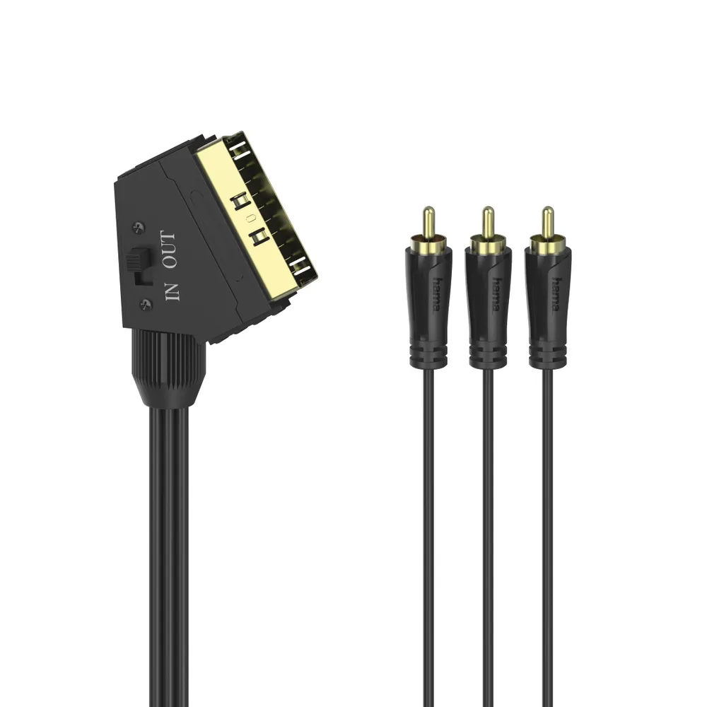 Video-Kabel, Scart-Stecker - 3 Cinch-Stecker (Video/Stereo), 1,5 m (00205156)
