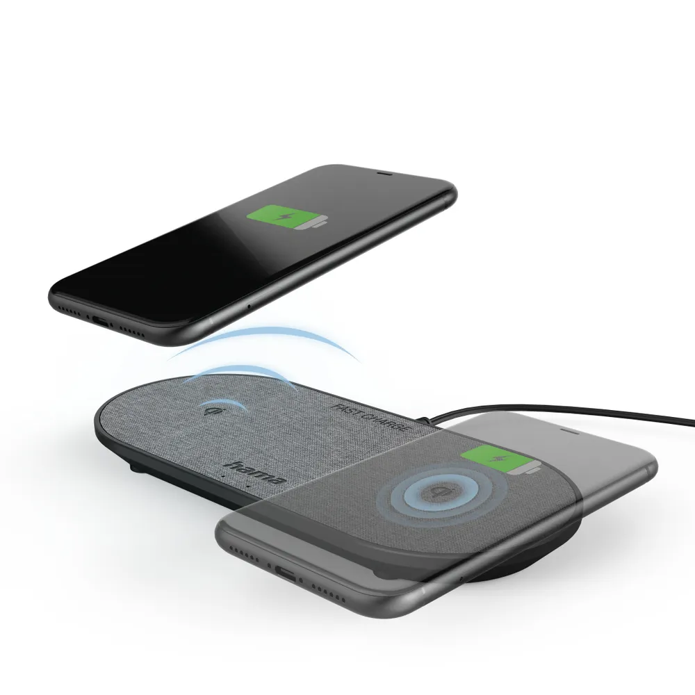"Wireless Charger ""QI-FC10 DUO"", 10 W, kabelloses Smartphone-Ladepad, Schw. (00201682)"