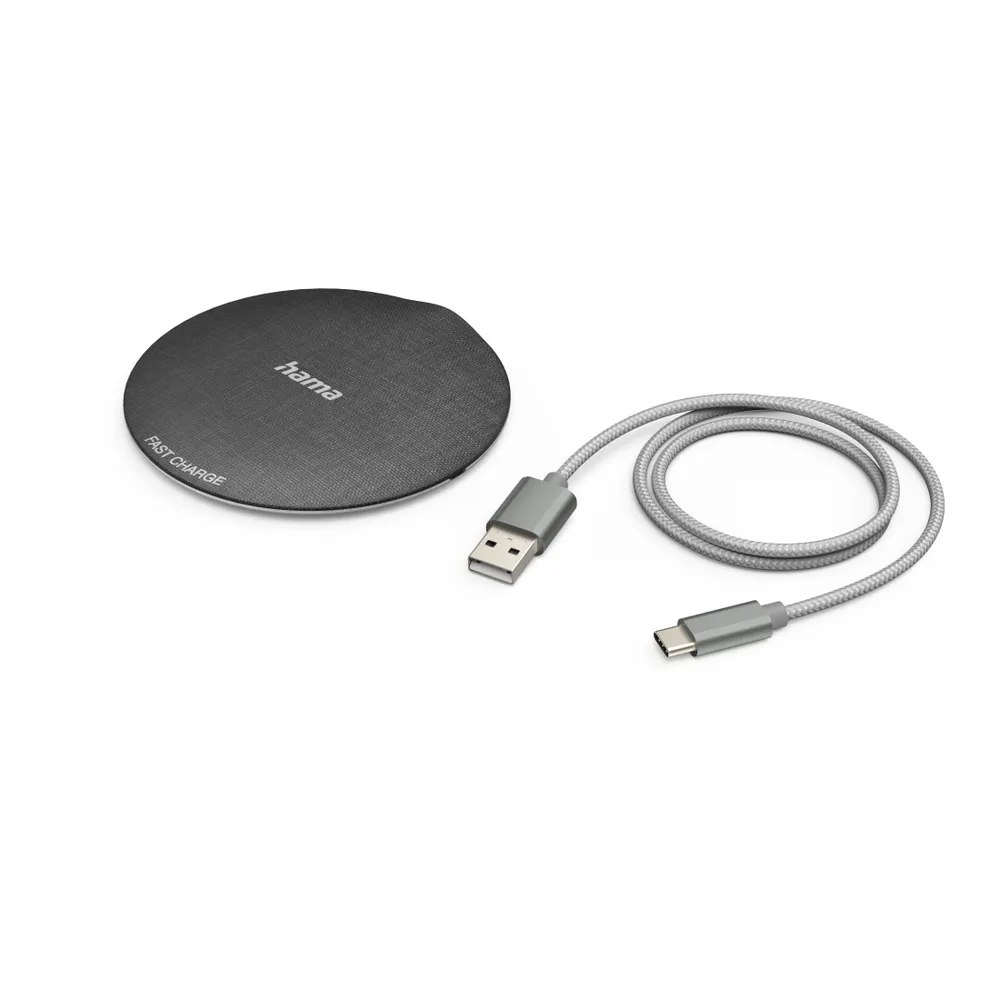 "Wireless Charger ""QI-FC10 Metal"", 10 W, kabelloses Smartphone-Ladepad, SW (00201680)"