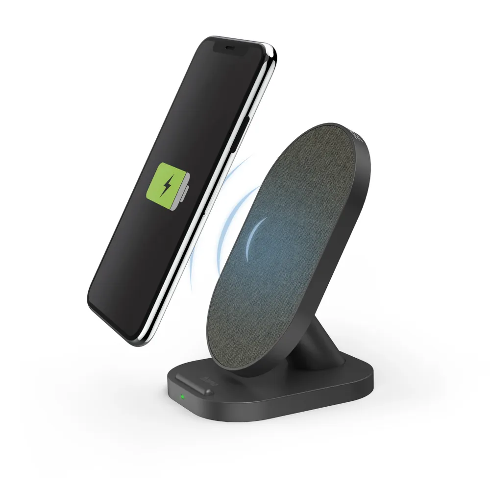 "Wireless Charger ""QI-FC10S-Fab"", 10 W, kabellose Smartphone-Ladestation, SW (00201685)"