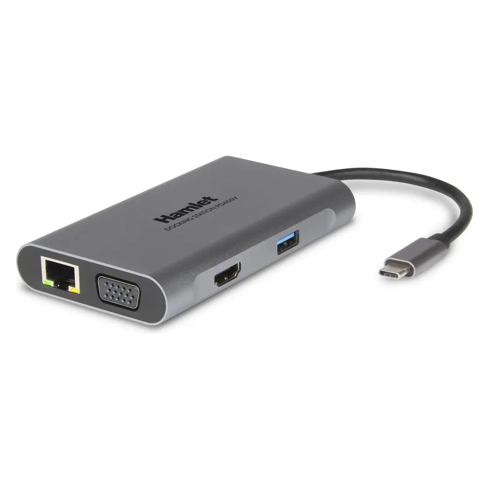 Hamlet HDKC-PD400V Portreplikator und Dockingstation für Notebooks Verkabelter USB 3.2 Gen 1 (3.1 Ge
