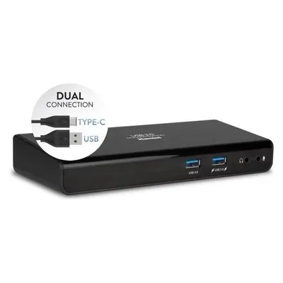 Hamlet USB 3.0 Dual Display Docking Station mit zwei USB 3.0 Typ A und Typ C Anschlüssen
