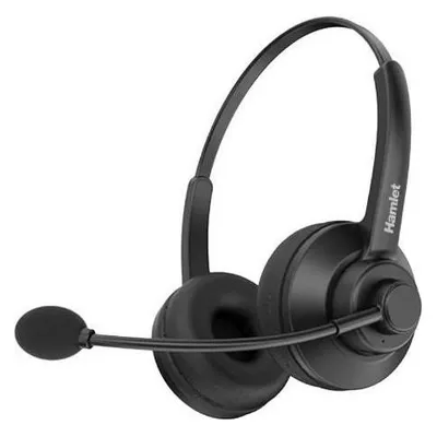 Hamlet HHEADM-BTS kabellose Bluetooth Kopfhörer für Anrufe und Musik schwarz