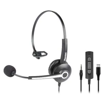 Hamlet HHEADM-CJM Headset & Ohrhörer Kabelgebundener A Pavilion Office USB Typ-C Schwarz