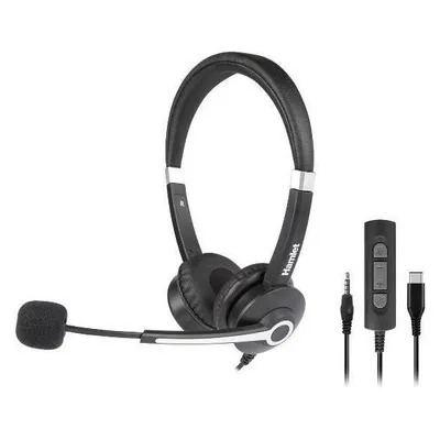 Hamlet HHEADM-CJS Headset & Ohrhörer Kabelgebundener A Pavilion Office USB Typ-C Schwarz