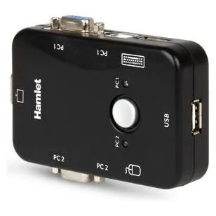 Hamlet KVM Smart Control 3-Port-Usb-Switch mit 2 Sätzen KVM-Kabel im Lieferumfang