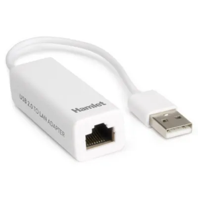 Tarjeta de Red Hamlet HNU2F100 USB 100 Mbit/s Blanco para PC/Notebook