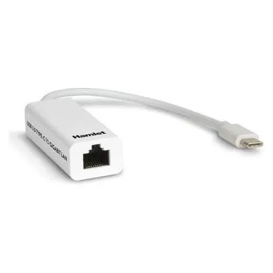 Tarjeta de Red Hamlet HNU3GIGATC USB Typ C 1000 Mbit/s Kabelgebunden Weiß
