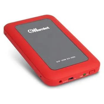 Hamlet USB 3.0 Mirror Disk externe Festplattenbox SATA 2,5" rot
