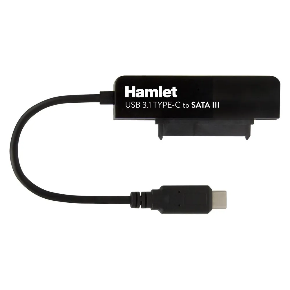 Hamlet USB 3.1 Typ-C auf SATA III Adapter zum Anschluss von Festplatten oder SSD-Laufwerken mit Serial ATA