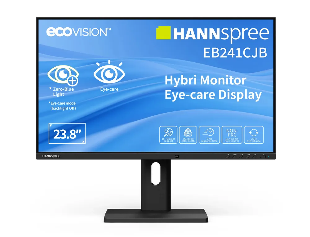 Monitor Hannspree Hybri EB241CJB 23,8" FullHD 75Hz TN USB-C Lautsprecher VESA 6ms