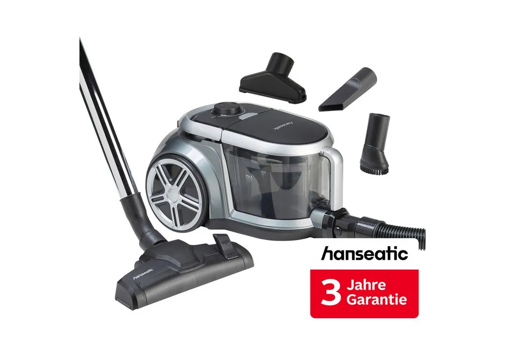 Hanseatic Bodenstaubsauger 800 W mit Hygienefilter H12, beutellos, 800 W, beutellos, inkl. 3 Jahre Herstellergarantie