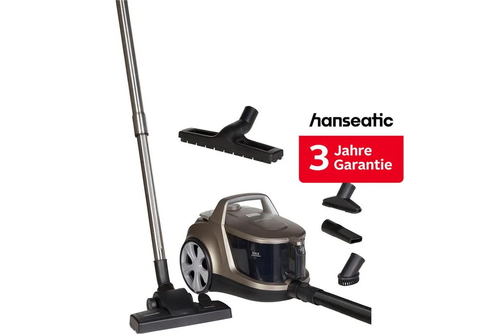 Hanseatic Bodenstaubsauger auf Knopfdruck leerbar, Trockensaugfunktion, beutellos, 700 W, beutellos, inkl. 3 Jahre Herstellergarantie