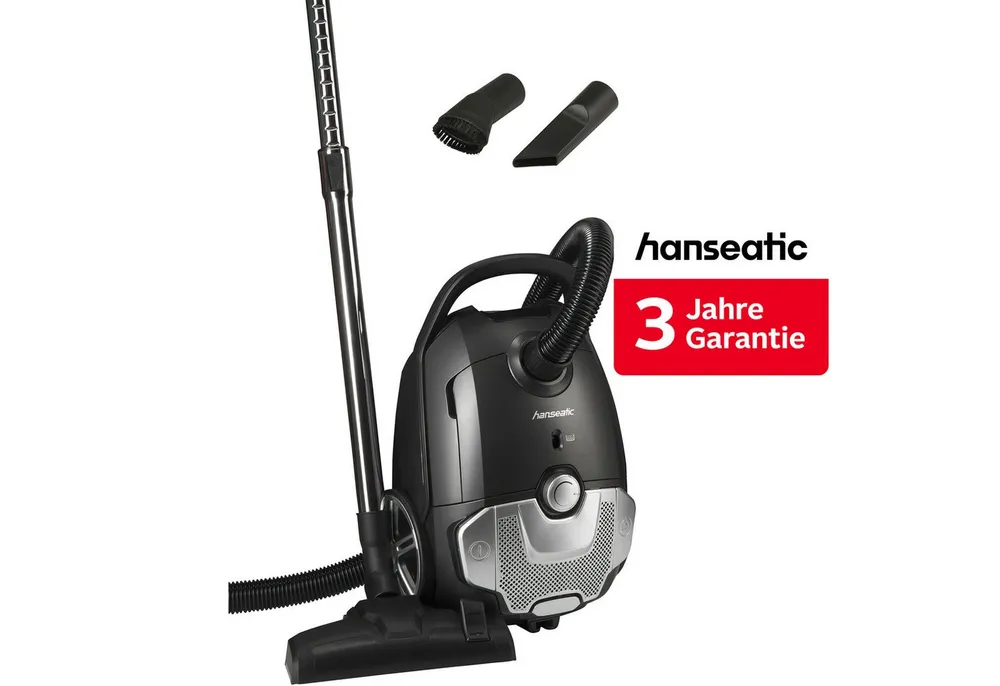 Hanseatic Bodenstaubsauger super silence, höhenverstellbares Saugrohr, 800 W, mit Beutel, inkl. 3 Jahre Herstellergarantie