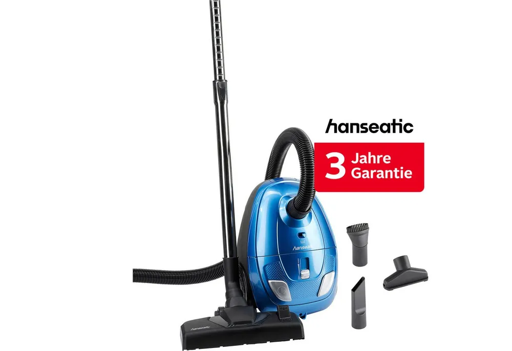 Hanseatic Bodenstaubsauger Universal Düse, Füllstandsanzeige, 7m Radius, 700 W, mit Beutel, inkl. 3 Jahre Herstellergarantie