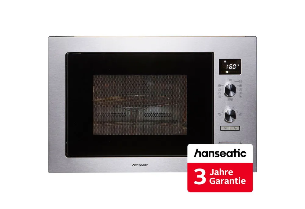 Hanseatic Einbau-Mikrowelle AC034B8S-S0EE, Umluft, Grill, Mikrowelle, 34 l, inkl. 3 Jahre Herstellergarantie