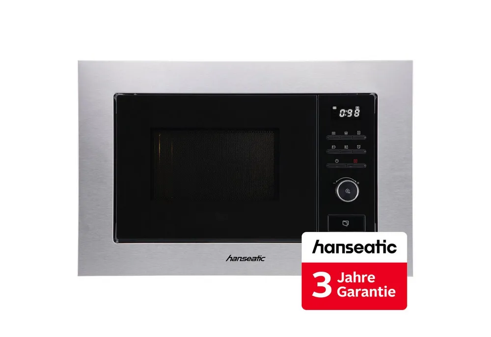 Hanseatic Einbau-Mikrowelle AG820B3AT-P0CE40, Grill, Mikrowelle, 20 l, inkl. 3 Jahre Herstellergarantie