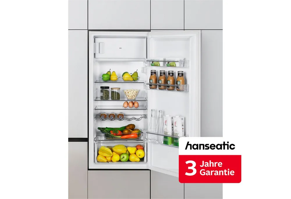 Hanseatic Einbaukühlschrank HEKS12254GE, 123 cm hoch, 54 cm breit, inkl. 3 Jahre Herstellergarantie