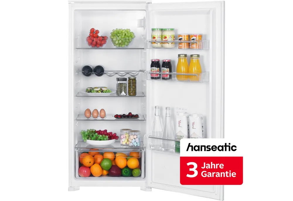Hanseatic Einbaukühlschrank HEKS12254E, 123 cm hoch, 54 cm breit, inkl. 3 Jahre Herstellergarantie