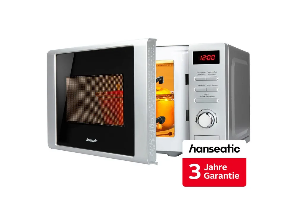 Hanseatic Mikrowelle AG720CGE-PM, 2 in 1, Grill, Mikrowelle, 20 l, inkl. 3 Jahre Herstellergarantie