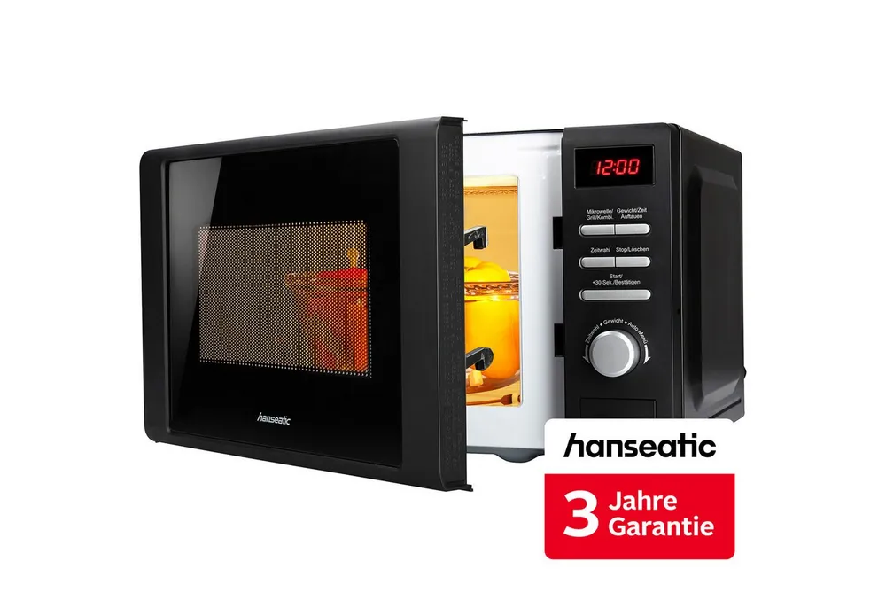 Hanseatic Mikrowelle AG720CGE-PM, 2 in 1, Grill, Mikrowelle, 20 l, inkl. 3 Jahre Herstellergarantie