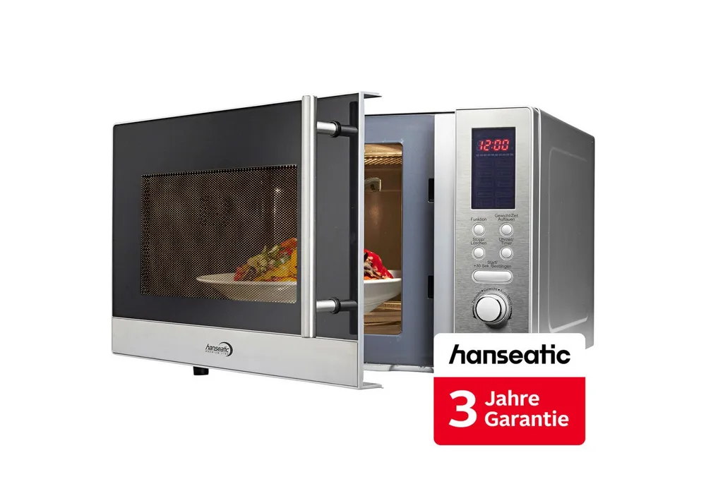 Hanseatic Mikrowelle AS823EBB-P, Grill und Heißluft, 23 l, inkl. 3 Jahre Herstellergarantie