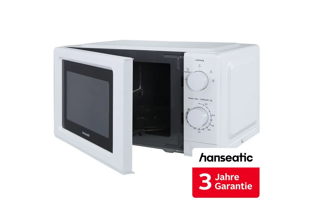 Hanseatic Mikrowelle HM19W1M, Mikrowelle, 19 l, inkl. 3 Jahre Herstellergarantie