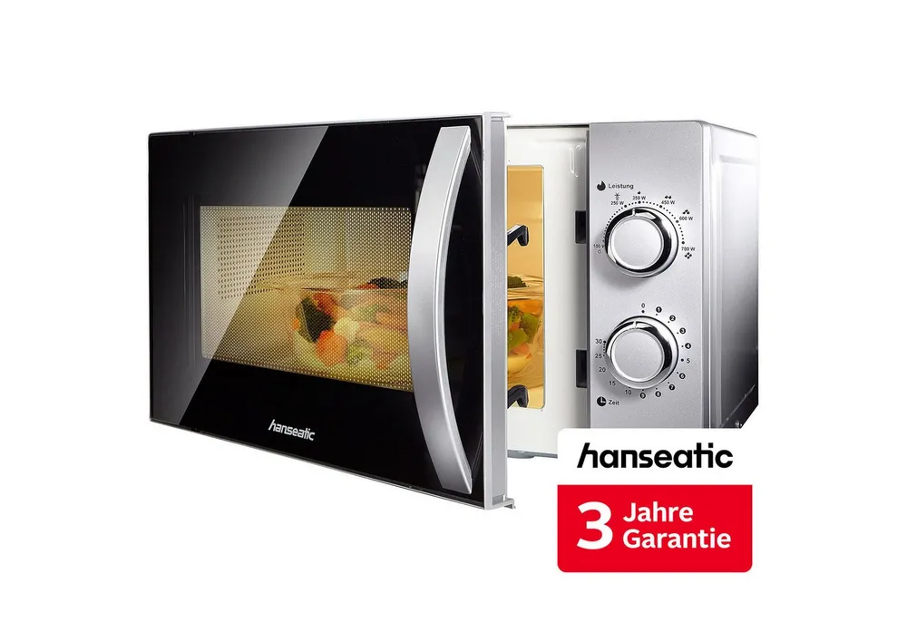 Hanseatic Mikrowelle SMH207P3H-P, silberfarben, Mikrowelle, 20 l, inkl. 3 Jahre Herstellergarantie