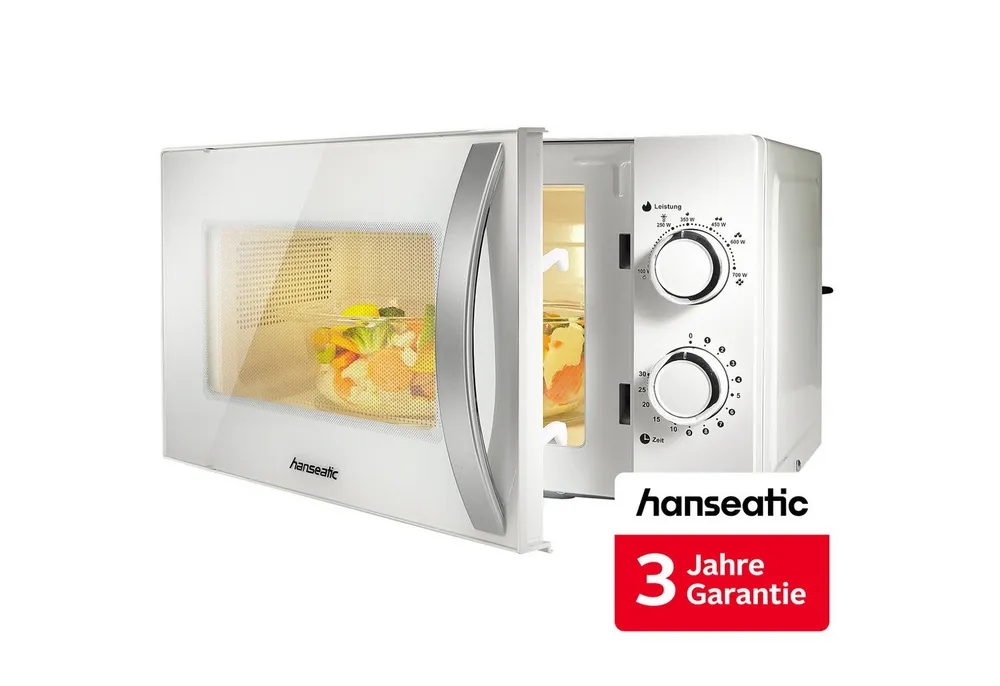 Hanseatic Mikrowelle SMH207P3H-P, weiß, Mikrowelle, 20 l, inkl. 3 Jahre Herstellergarantie