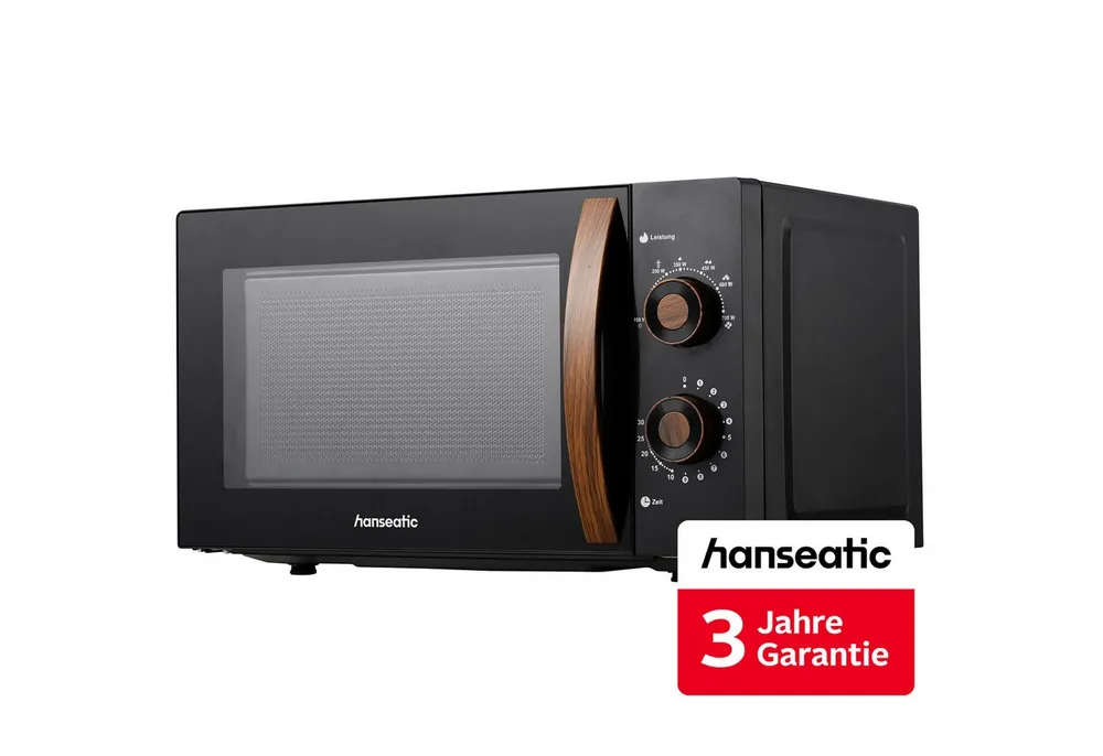 Hanseatic Mikrowelle SMH207WSH-P, schwarz, Mikrowelle, 20 l, inkl. 3 Jahre Herstellergarantie