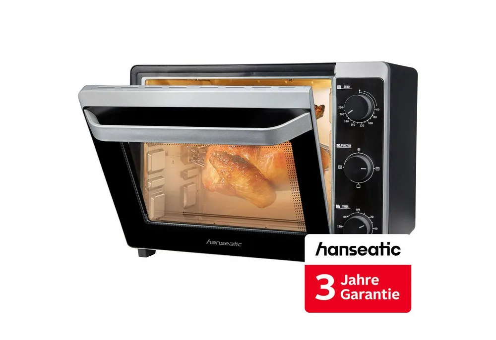 Hanseatic Minibackofen 17194935, 30 L Volumen, 1600 W, inkl. 3 Jahre Herstellergarantie