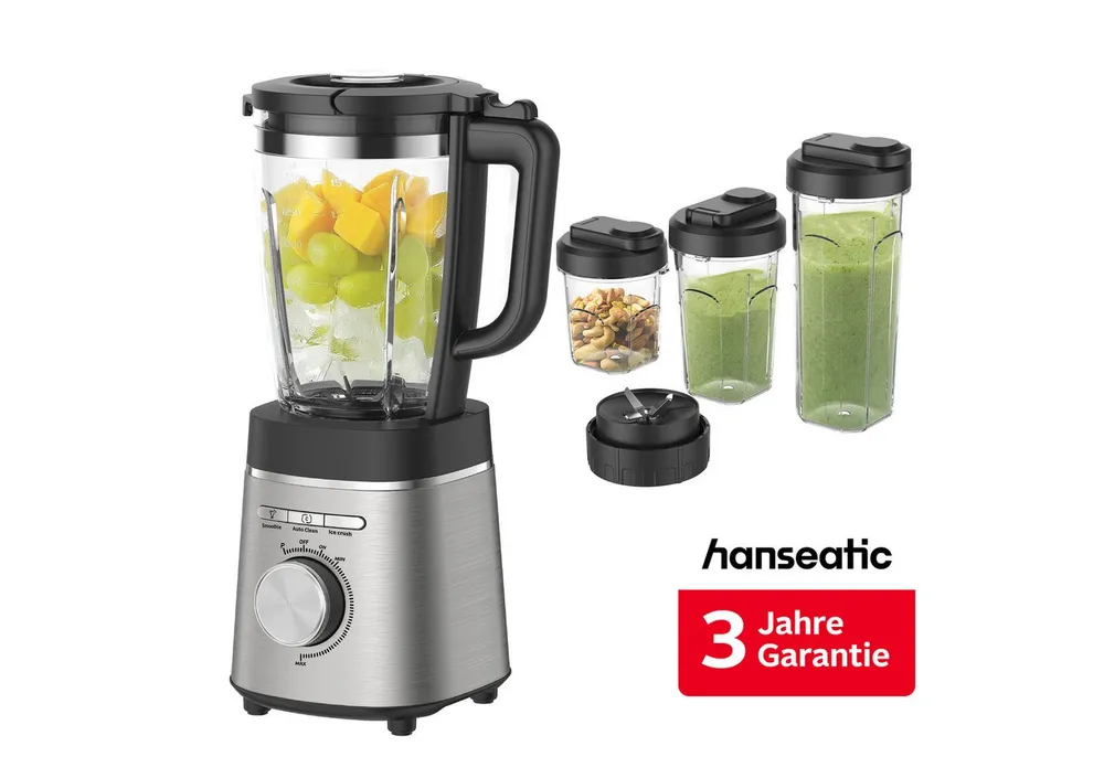 Hanseatic Standmixer HBL14001175SD mit 1,75L Fassungsvermögen, 1400 W, inkl. 3 Jahre Herstellergarantie