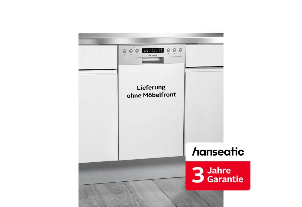Hanseatic teilintegrierbarer Geschirrspüler HGTI4582C10J7710DS, 10 Maßgedecke, inkl. 3 Jahre Herstellergarantie