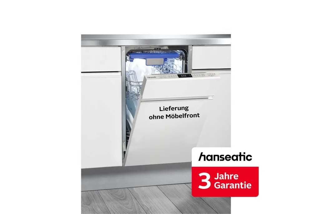 Hanseatic vollintegrierbarer Geschirrspüler HGVI4582D10J7714GS, 10 Maßgedecke, inkl. 3 Jahre Herstellergarantie