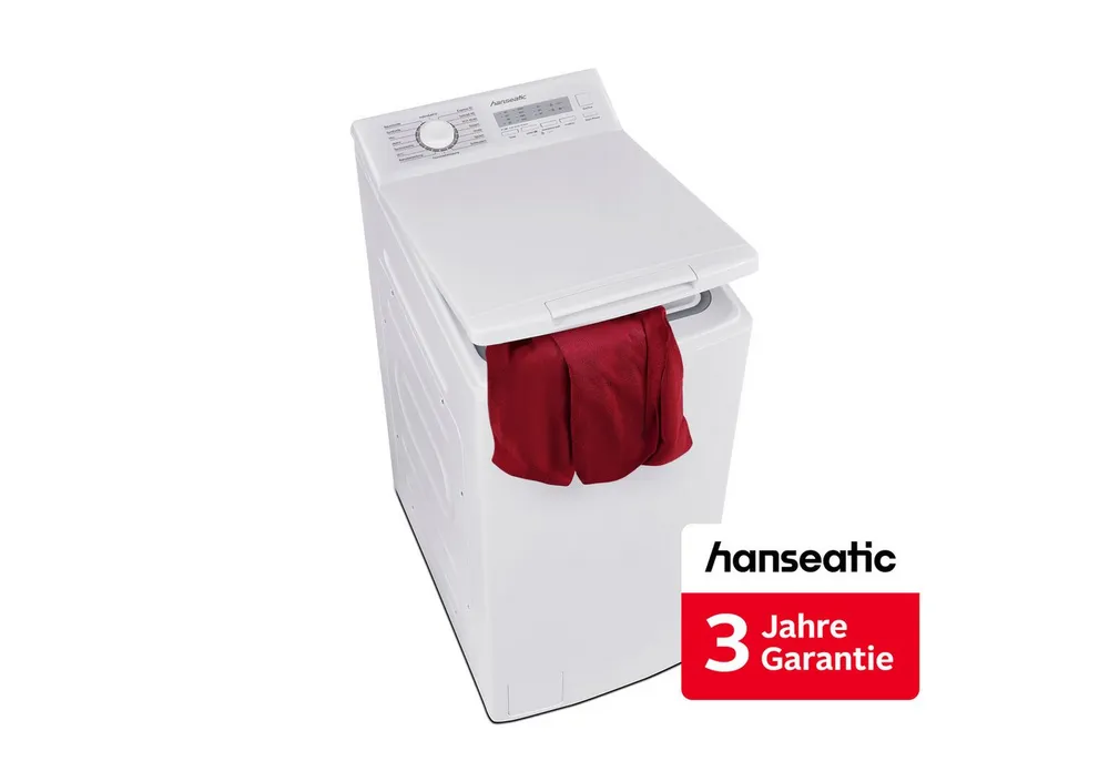 Hanseatic Waschmaschine Toplader HTW610C, 6 kg, 1000 U/min, inkl. 3 Jahre Herstellergarantie