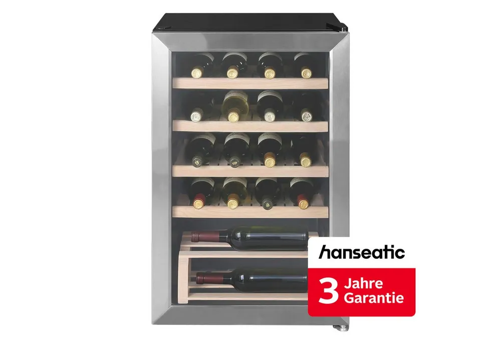 Hanseatic Weinkühlschrank HWC20FCBH-2, für 20 Standardflaschen á 0,75l,inkl. 3 Jahre Herstellergarantie