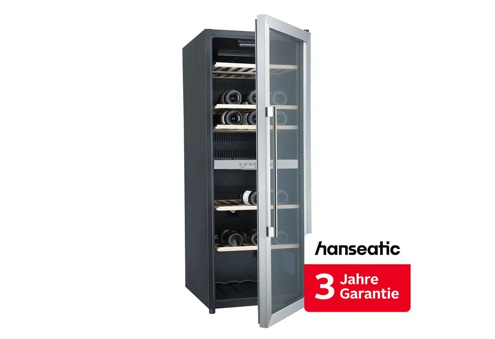Hanseatic Weinkühlschrank HWC77FCIA, für 77 Standardflaschen á 0,75l,inkl. 3 Jahre Herstellergarantie