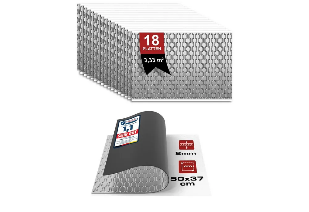 HASKYY Alubutyl Platten Dämmmatten 37x50cm 3,33m² Anti Dröhn Vibration PC-Lautsprecher