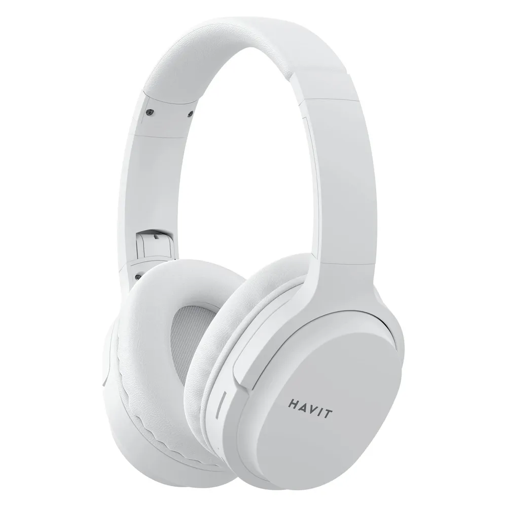 Auriculares Havit I62 inalámbricos Bluetooth Over-Ear música uso diario blancos