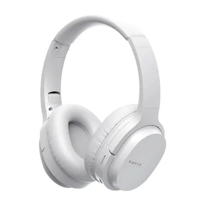 Auriculares Havit I62 inalámbricos Bluetooth Over-Ear música uso diario blancos