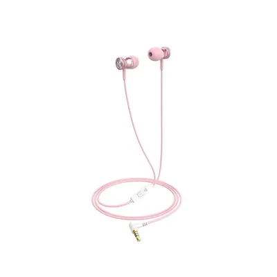 Auriculares Havit 6939119030148 con cable jack 3,5 mm uso musical in-ear rosa