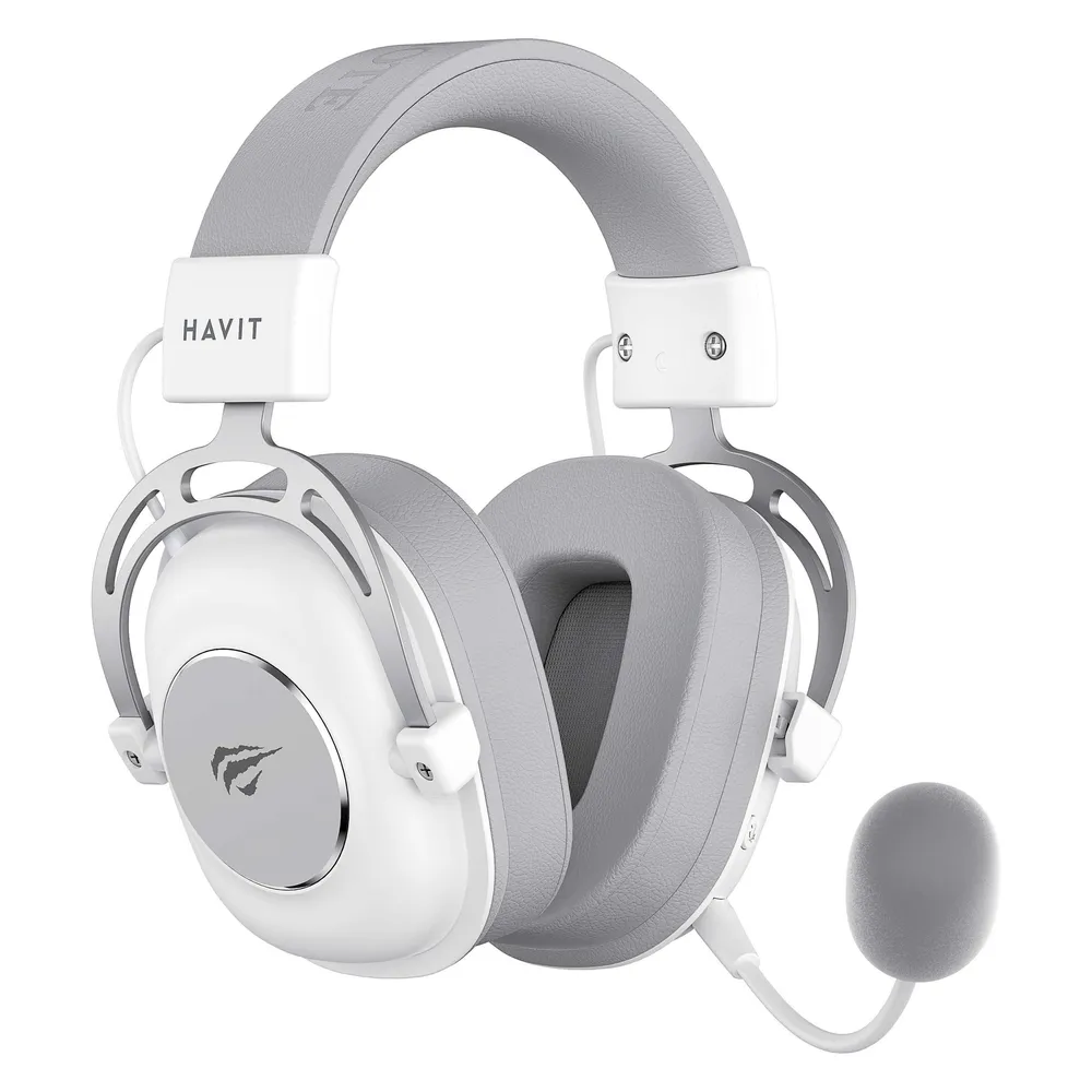 Kopfhörer Havit H2002YG kabellos und kabelgebunden 2.4 GHz Gaming Bluetooth Mikrofon Weiß Grau