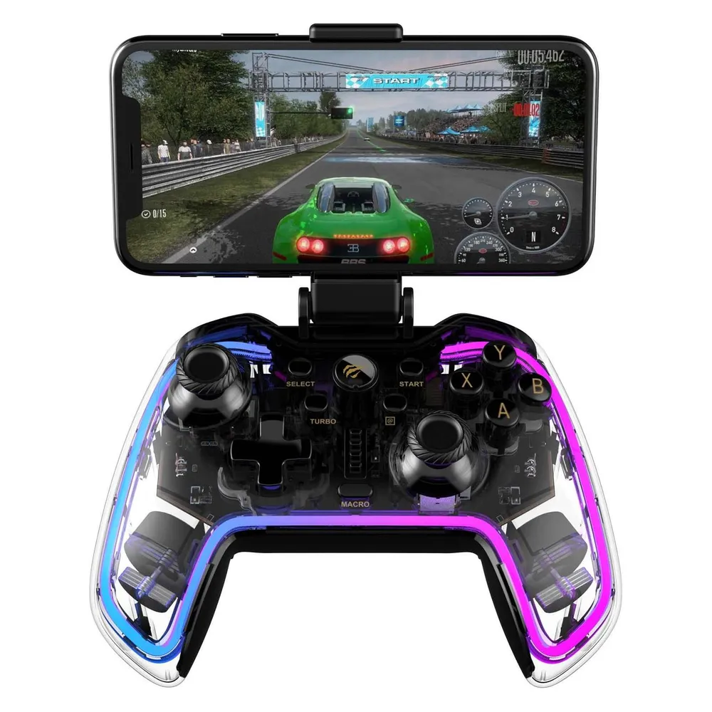 Gamepad Havit 6939119064648 Transparent Wireless Bluetooth LED Android PC PS4 Xbox