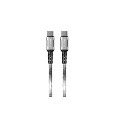 USB-C Kabel Havit 6939119077549 1m Schwarz Silber Weiß USB Power Delivery 60W