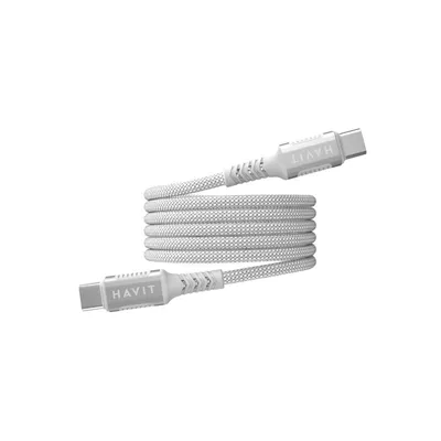USB-C Kabel Havit 6939119077556 1m Silber Weiß Power Delivery 60W