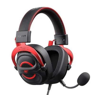 Auriculares Havit H2002e con cable Jack 3,5 mm Gaming Micrófono desmontable Rojo/Negro