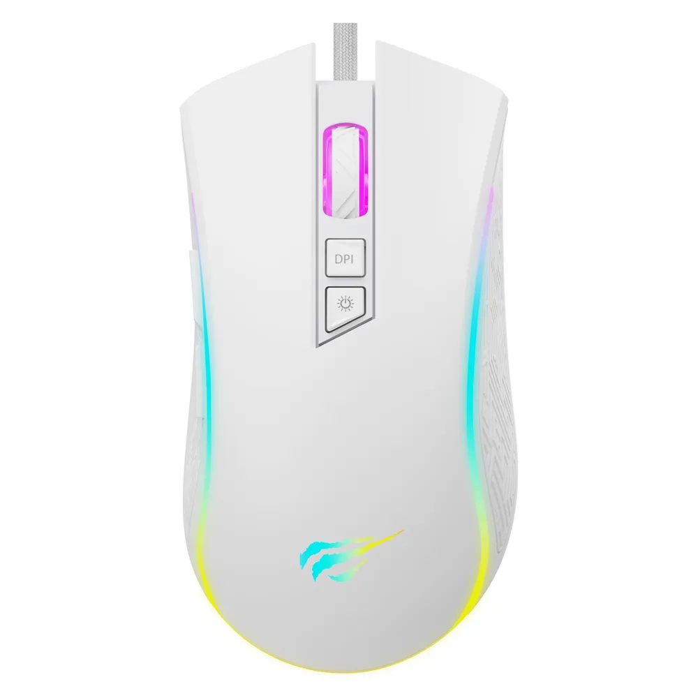 Maus Havit MS1034 USB 4800DPI Weiß Ergonomisch 7 programmierbare Tasten