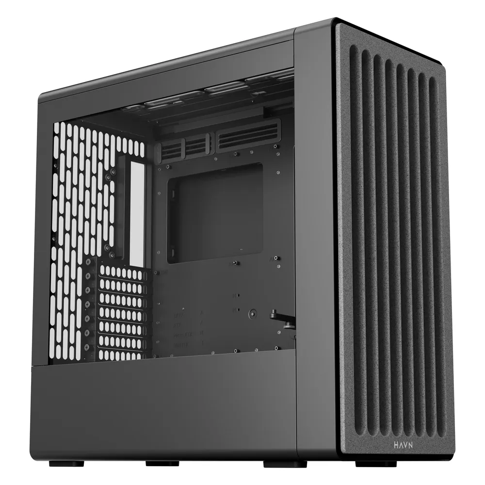 PC-Gehäuse HAVN BF360 Schwarz Mid Tower Glas ATX EATX Gaming